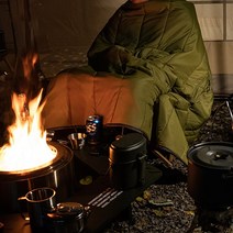 캠핑 후드 블랭킷 망토 패딩 침낭 감성 차박 비박 백패킹 낚시 다용도 아웃도어 이불 사계절 경량 입는 담요, 베이지
