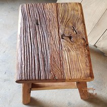 고재 벤치 빈티지 클래식 긴의자 카페벤치 등받이 없는 원목 레트로 스툴, 45 x 25 x 45-48