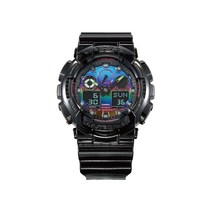 Casio 새로운 카시오 G-Shock GA100RGB-1A Virtual 레인bow Cybertech 유광 블랙