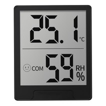 히그로 미터 온도계 디지털 LCD 온도 습도 미터 10%~ 99%RH, 검은색