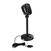USB 마이크 스튜디오 콘덴서 녹음 무지향성 보컬 싱 팟캐스트 마이크, 9x7cm, 블랙, 철