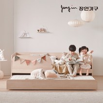 [2만원 즉시할인]장인가구 뉴피터 저상형 슬라이딩 2단 침대 프레임 S +가드, 우드내추럴