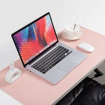 모던 마우스패드 장패드 가죽 데스크패드 양면칼라 (40 x 80Cm) 로고인쇄가능, 블루민트