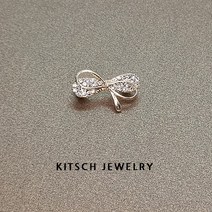 [키치쥬얼리] 미니큐빅리본 옷핀 브로치