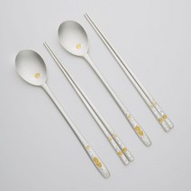 한국도자기리빙 조각매화 금부 은수저 2벌세트 은99%60돈, 없음