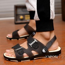 YAPOGI 남자 샌들 패션 샌들 남자 여름 트렌드 투웨이 캐주얼 비치 슈즈 아웃도어 샌들