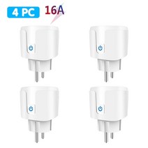 스마트 플러그 전기 타이머 타임스위치 타이머 콘센트QNCX-스마트 무선 타이머 소켓 16A Tuya 와이파이, 4PCS_CHINA | 100-240V | No pow