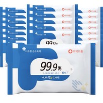 누리케어 99.9% 항균 손소독 물티슈 휴대용 10매x20, 20개