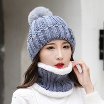 고소모 겨울 등산 모자 비니 남자 여자 남여 공용 두꺼운 따뜻한 스컬리 니트 편지 보닛 야외 승마 스카프 세트