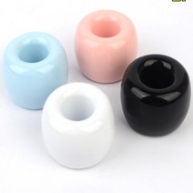 도넛 칼라 세면대 칫솔 스탠드 꽂이 원형 위생 물빠짐 건조대 신혼 부부 가족 아이들 1인용 싱글 커플 세라믹 세면도구 정리대 홀더 화장실 욕실 인테리어 꾸미기, 색상, 연분홍색