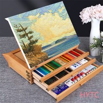 미술 이젤 서랍 테이블 이젤 손잡이 이동 책상 스케치 수채화 받침대 화보 사생대회 예술