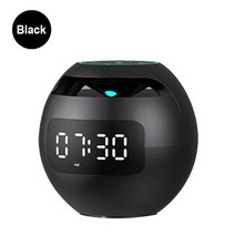 무드등 블루투스 스피커 캠핑 인테리어 알람 시계 LED 디스플레이 스마트 FM 라디오 다채로운 빛 TF 카드 MP3 음악 테이블, [01] black