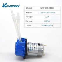 인버터 펌프 Kamoer NKP 12V 실리콘 튜브 3x5mm 파란색 3 로터 및 스트레이트 소형 연동 펌프 실험실, 02 6PCS-NKP-DC-S10B