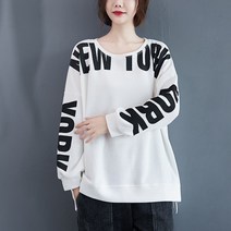 YI MING 빅 사이즈 여성 루즈핏 맨투맨 F10