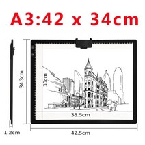 드로잉 패드 그림 테블릿 A3/A4 라이트 무선 배터리 전원 박스 Artcraft 트레이싱 아티스트를 위한 충전식 보드 엑스레이 그리기, A3