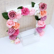 미니미소 화사한 리스(비누꽃) 납골당꾸미기, 1인용(26cm*24cm/PVC케이스유)