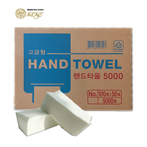 장미화장지 핸드타올 5000매 (100매 X 50개입) 1box, 5000 (100매 50밴드)