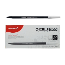 모나미 컴퓨터용 싸인펜 어데나500, 흑색_1다스, 4개