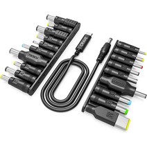 Crave PowerPack용 19피스 노트북 어댑터 키트 [USB-C to DC 케이블 + 19개 어댑터] 에이서 아수스 레노, 한개옵션0