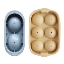 위쥬 실리콘 아이스 트레이 얼음틀 왕볼 원형 둥근볼 얼음 2구+6구 2P, 2구(그레이)+6구(크림베이지)