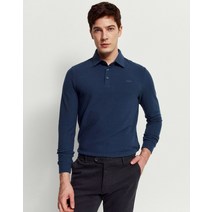 21FW [populet]블루 로고자수 면혼방 긴팔카라티셔츠 WMTS1D309B3