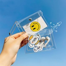 투명 카드 지갑 pvc 글리터 반짝이 카드 홀더 동전지갑
