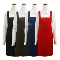 쿡셰프 H형 심플 앞치마 4종 택1, 블랙, 1개