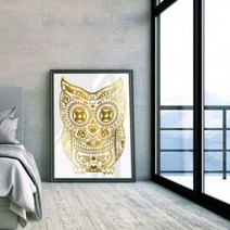 수재샵 황금부엉이 (샤이닝 5D 가로 40cm 세로 60cm) 보석십자수