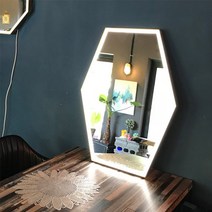 LED 간접 - 비비안 6각 직사각 거울 600x1200, LED없음, 골드