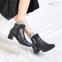 미스제인 라이프 소가죽 기모안감 앵클부츠 5cm