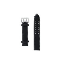 Leather Bracelet Bracelet 22 mm Black Watch Strap with Beige Stitching Of 융커스 Junkers