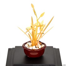 부동산은 주인에게 보내어 현금 소 나무를 흔들고 금 포일을 움직일 것입니다. Fortune Tree Craft Gift 장식은 로고를 engravo 할 수 있습니다., 작은 난초