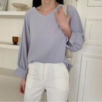 나그랑 브이넥 블라우스 DM-210961