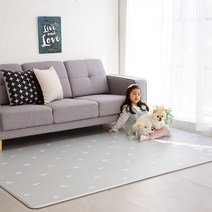 휴팡 6T PVC 애견매트 층간소음 놀이방매트 사각 100X140cm, 디자인:스노우마블
