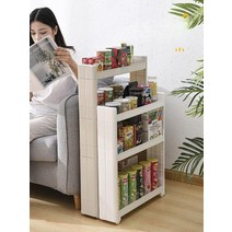 틈새 선반 세탁실 주방 수납장 세제 바퀴달린 화장대 3단 이동식, N
