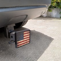 카라반 견인 히치 플러그 보호대 자동 견인 바 볼 커버 토잉 히치 및 미국 국기 엠블럼 캐러밴 트레일러, 한개옵션0