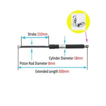스트럿바 보강 지지대 1PC 350-500mm 20kg/200N/44LB 범용 스트럿 바 가스 스프링 지원 부팅 보닛 자동차, 09 500mm-E