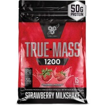 BSN 트루매스 1200 파우더 딸기맛 15 서빙 게이너 BCAA 필수 아미노산, 1개, 기본