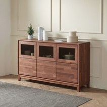 멀바우 원목 2단 그릇 장식 수납장, 없음