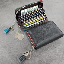 [동전교환기카드결제] [자스나로 BRO-3] 아코디언 카드지갑 지퍼 동전 키링 NFC 교통카드 중복인식