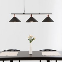 루블랑 3등 원통 식탁등 원뿔 인테리어 조명 (블랙/아이보리/그레이), 그레이, 원통형, 전구미포함