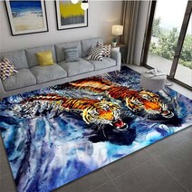 제전 매트 방진 재전lousidream 만화 호랑이 카펫 거실 홈 장식 소파 테이블, 150cm x 200cm, 1