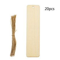Wood Blank Bookmarks DIY Wooden Craft Bookmark Rectangle Shape Blank Bookmark, 20pcs