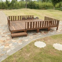 옥상인테리어 농막꾸미기 야외평상 원두막만들기 정자, 길이 100x높이 63 cm 격자