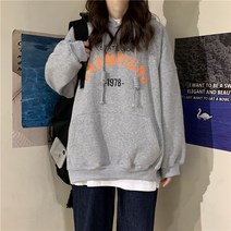 COSYEVNO 캐주얼 프린팅 루즈핏 커플 후드