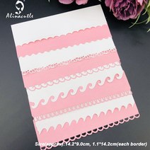 Alinacutle-금속 절단 다이 컷 8 개 레이스 물결 모양 테두리 가장자리 세트 스크랩북 종이 공예 수제 앨범 카드 펀치 아트 커터