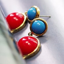 고미가게 비비드 쥬시볼 드롭 엔틱 컬러 귀걸이