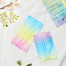 무지개 제니 마스크 파스텔톤 레인보우 그라데이션 컬러, 소형(S)/ 6파우치 30매입