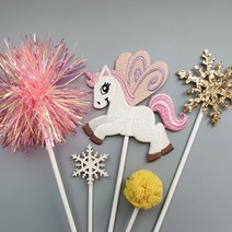 유니콘 토퍼 세트 케이크픽