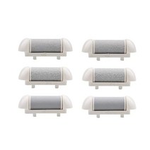 뒷꿈치 발 각질 제거기 6pcs 관리 도구 헤드 하드 스킨 리무버 리필 교체 롤러 금이 간 뒤꿈치 굳은 살과 죽은 피부 흰색과 검정색 108, 6개